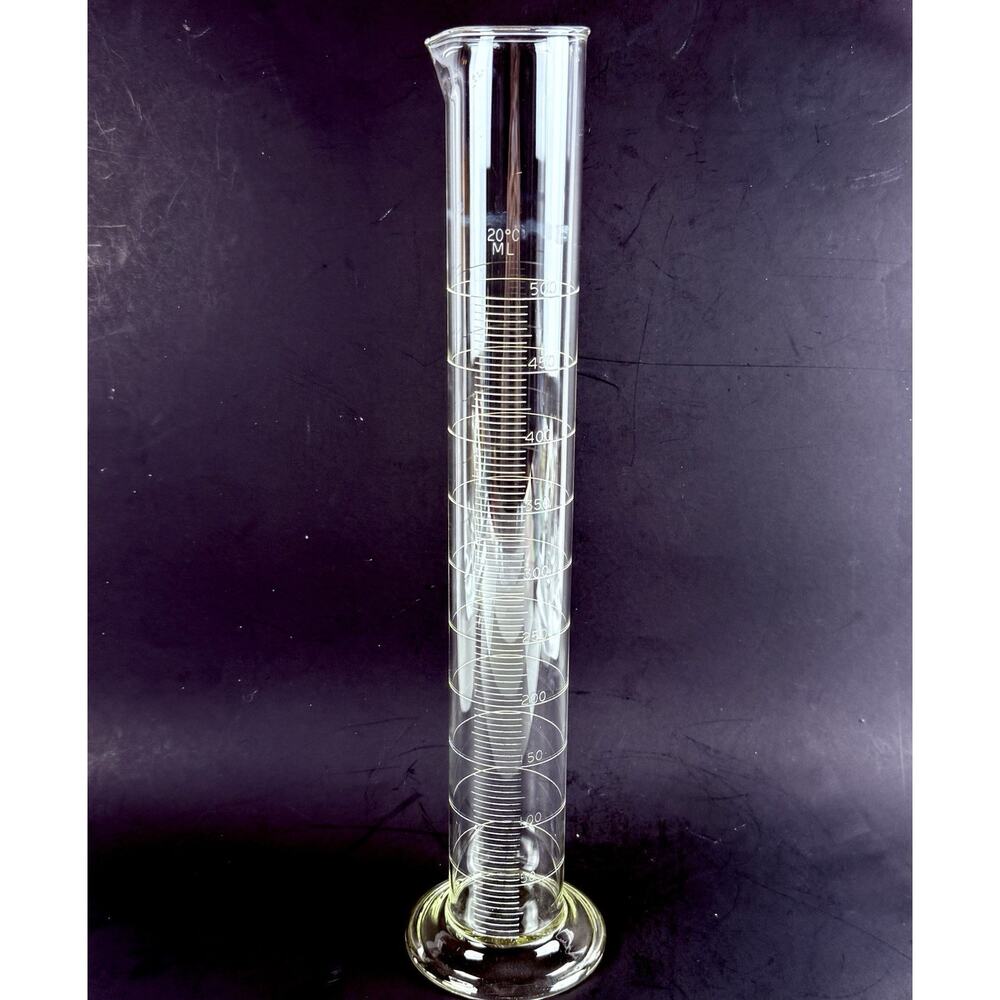 Vintage 500mL Graduated Cylinder Borosilicate Lab Glass Scientific